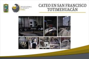 Localizan predio con autopartes y vehículos robados en San Francisco Totimehuacán