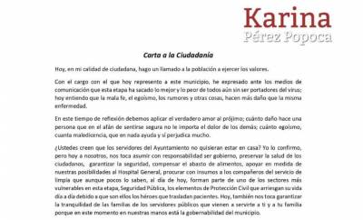 Karina Pérez se promociona, ahora con carta difundida entre los sanandreseños