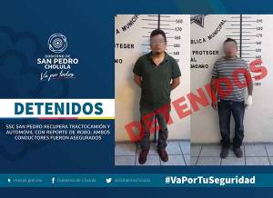 SSC de San Pedro Cholula detiene a dos sujetos con vehículos robados