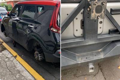 Roban llantas a un vehículo estacionado en la colonia La Paz