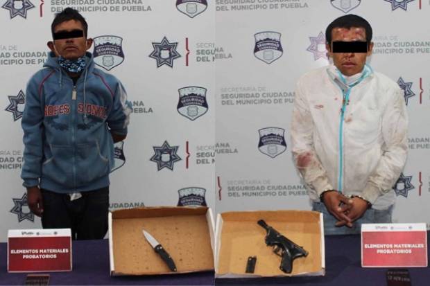 Asaltantes de transeúntes fueron capturados por la SSC Puebla