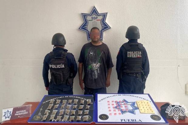 Por segunda ocasión, policía estatal asegura al &quot;Brux&quot; por narcomenudeo en Puebla