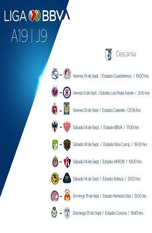 Liga MX: Conoce el resto de juegos de la J9 del Apertura 2019