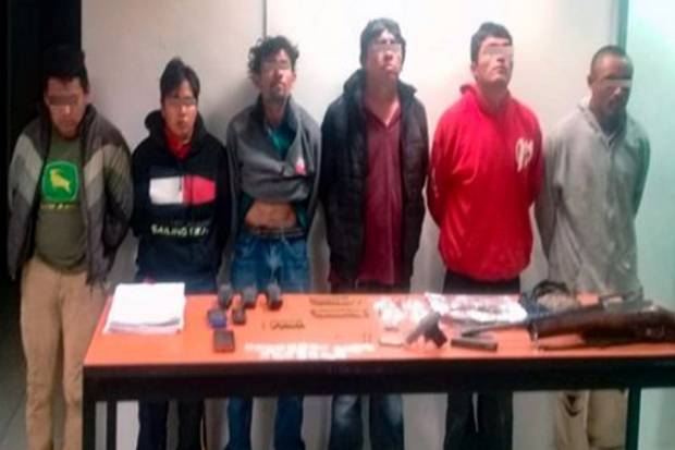 Cayeron seis sujetos con armas de fuego y drogas en Aljojuca