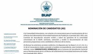 BUAP: oficialmente cuatro candidatos a la rectoría