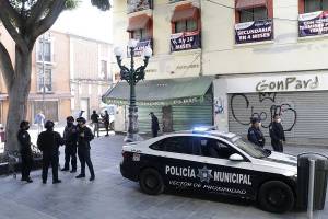 SSC Puebla realiza operativo en el centro histórico para evitar instalación de ambulantes