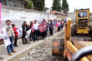 Claudia Rivera inicia obras de pavimentación en la colonia Ampliación Guadalupe Hidalgo