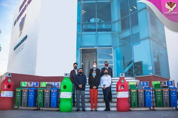 Ayuntamiento de Cuautlancingo fomenta el reciclaje con la instalación de contenedores