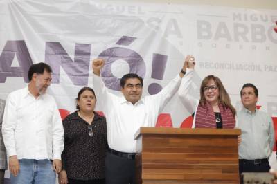 Morena celebra triunfo: Barbosa es nuevo gobernador de Puebla