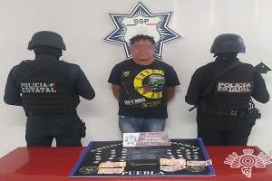 SSP Puebla asegura a &quot;El Morris&quot;, vendedor de droga del mercado Morelos