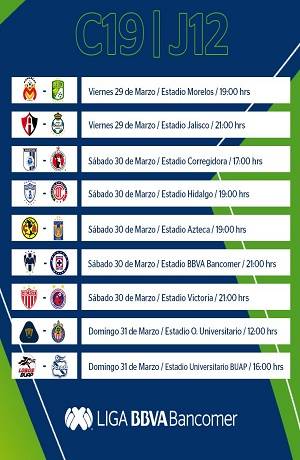 Liga MX: Conoce el resto de la jornada 12 del Clausura 2019
