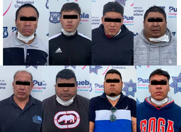 Capturan en Puebla a ocho ladrones de tractocamiones y recuperan tres unidades robadas