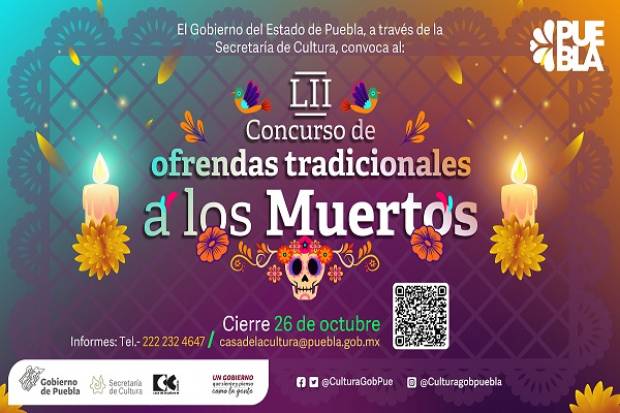 Participa en el Concurso Artístico de Altares y Ofrendas a los Muertos, Puebla 2022