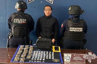 SSP asegura en Puebla a mujer relacionada con venta de drogas y extorsión