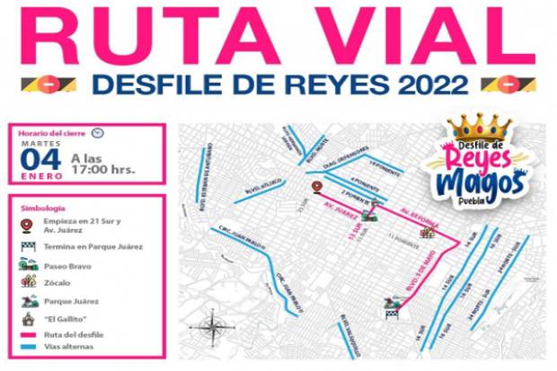 Esta es la ruta del Desfile de Reyes Magos en Puebla este 4 de enero