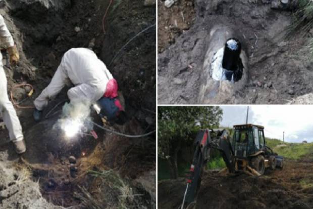 Quedó clausurada toma clandestina tras derrame de combustible en Amozoc