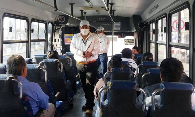 Infraccionan a transporte público por sobrecupo en Puebla Capital