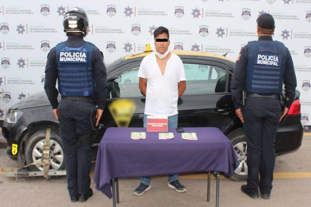 Policía de Puebla aseguró a asaltante de cuentahabiente en San Miguel Canoa
