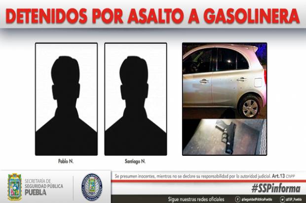 Hermanos atracaron una gasolinera con pistola de juguete en Puebla; fueron detenidos