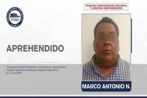 &quot;El Negro&quot;, líder narcomenudista en Puebla, aprehendido por secuestro exprés y extorsión