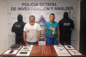 Sujetos que trafican armas y drogas son asegurados en San José Chiapa