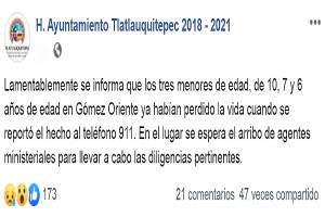 Mueren tres niños intoxicados al prender fuego para mitigar el frío en Tlatlauquitepec
