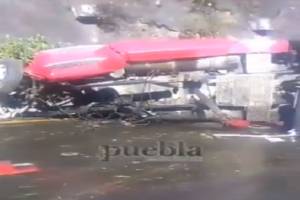 Tráileres protagonizan colisión en la autopista Puebla-Orizaba