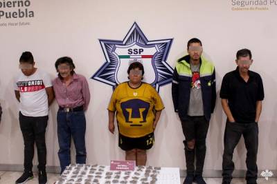 SSP Puebla captura a cinco narcomenudistas cómplices de &quot;El Grillo&quot; y &quot;Julio Mix&quot;