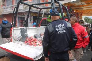 Decomisan 50 kilos de pirotecnia tras operativo en Tehuacán