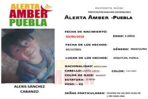 Activan Alerta Amber para localizar a niño de 3 años desaparecido en Zoquitlán