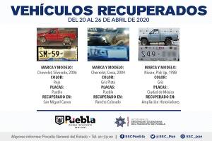 Nueve vehículos con reporte de robo fueron localizados en Puebla