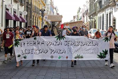 FOTOS: Poblanos marchan a favor de legalizar la marihuana