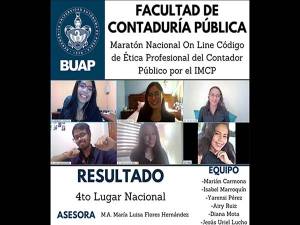 Estudiantes de Contaduría Pública de la BUAP destacan en el Maratón Nacional de Ética Profesional