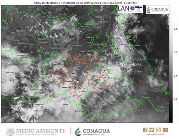 Continuará potencial de lluvias las próximas 48 horas en Puebla