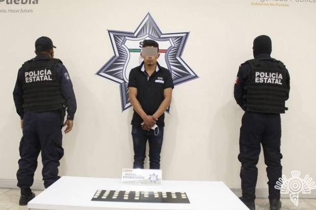 SSP Puebla asegura a narcomenudista con 35 dosis de droga