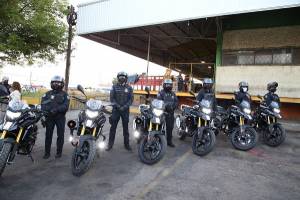Destinan seis motopatrullas para reforzar seguridad en la Central de Abasto de Puebla