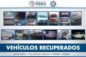 Localizan vehículos y cajas secas reportadas como hurtados en Puebla