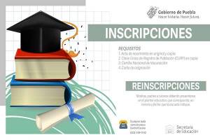 SEP Puebla inicia proceso de inscripciones y reinscripciones