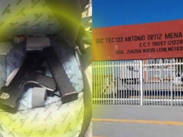 Hallan subametralladora en operativo mochila en secundaria de Nuevo León
