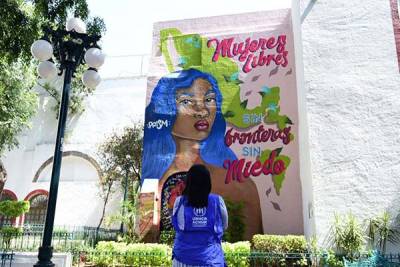 Ayuntamiento de Puebla inaugura mural hecho por mujeres poblanas y refugiadas
