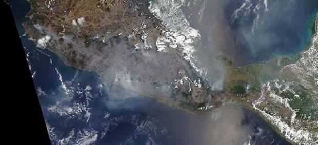 Así se ven desde el espacio los incendios en México