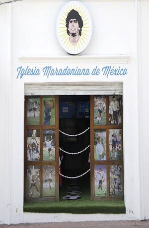 FOTOS: Así luce la Iglesia Maradoniana en México, con sede en San Andrés Cholula