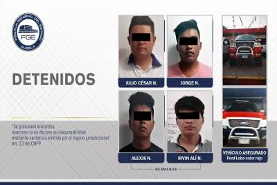 Fiscalía de Puebla detuvo a cuatro integrantes de una banda de ladrones