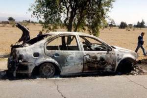 Hallan cadáver del MP de Ciudad Serdán calcinado dentro de su vehículo