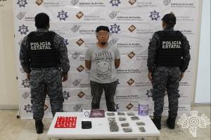 Vendía autopartes y drogas en la 46 Poniente; SSP Puebla lo capturó