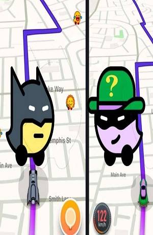 Batman y El Acertijo se apoderan de Waze