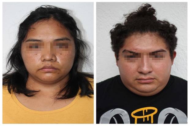 Pareja es detenida por la policía de Puebla en posesión de drogas