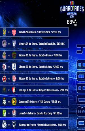 Liga MX: Estos son los partidos de la J4 del #Guard1anes2021