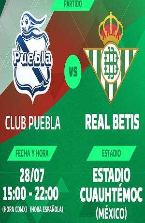 Partido entre Club Puebla y Real Betis cambia de horario