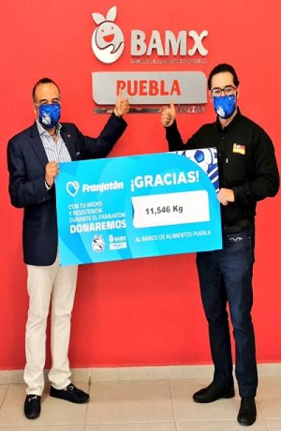 Club Puebla: Franjatón recaudó 11.5 toneladas víveres para despensas del Banco de Alimentos